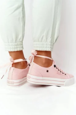 Damskie Tenisówki Na Platformie BIG STAR HH274058 Różowe