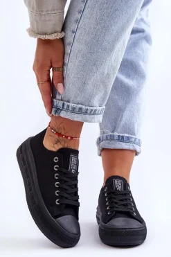 Damskie Tenisówki Na Platformie Big Star LL274A176 Czarne