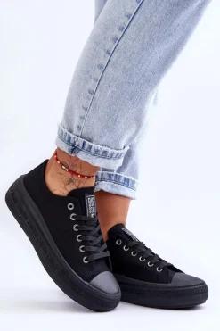 Damskie Tenisówki Na Platformie Big Star LL274A176 Czarne