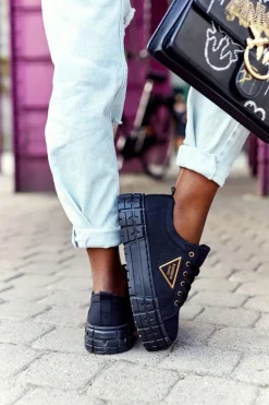 Damskie Tenisówki Na Platformie Czarne Big City Life