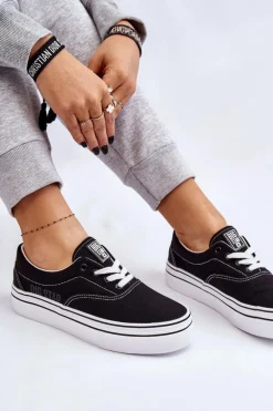 Damskie Tenisówki Na Platformie Big Star LL274230 Czarne