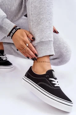 Damskie Tenisówki Na Platformie Big Star LL274230 Czarne