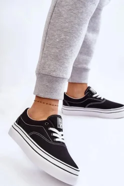 Damskie Tenisówki Na Platformie Big Star LL274230 Czarne