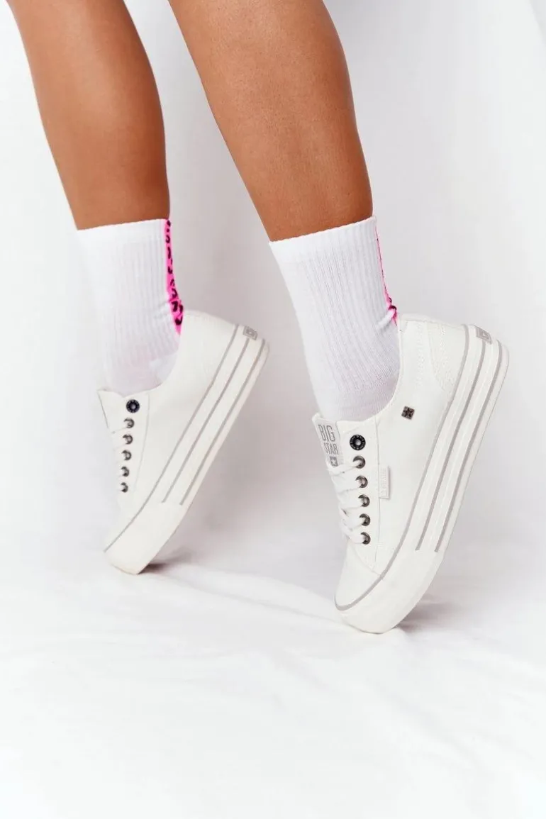 Damskie Tenisówki Na Platformie BIG STAR HH274052 Białe