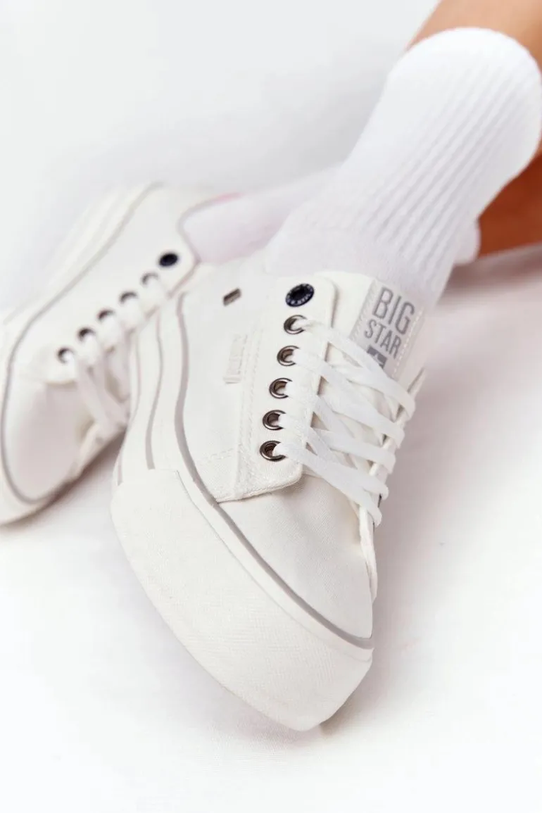 Damskie Tenisówki Na Platformie BIG STAR HH274052 Białe