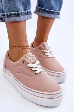 Damskie Tenisówki Na Platformie Big Star LL274229 Różowe