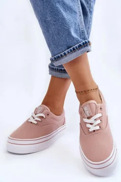 Damskie Tenisówki Na Platformie Big Star LL274229 Różowe