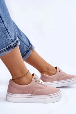 Damskie Tenisówki Na Platformie Big Star LL274229 Różowe