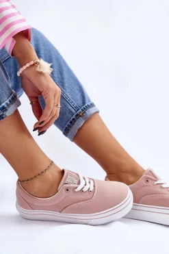 Damskie Tenisówki Na Platformie Big Star LL274229 Różowe