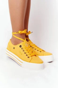 Damskie Tenisówki Na Platformie BIG STAR HH274055 Żółte