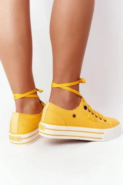 Damskie Tenisówki Na Platformie BIG STAR HH274055 Żółte