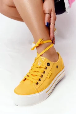 Damskie Tenisówki Na Platformie BIG STAR HH274055 Żółte