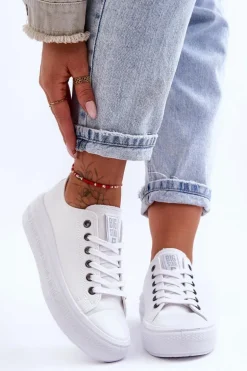 Damskie Tenisówki Na Platformie Big Star LL274A177 Białe