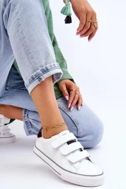 Damskie Tenisówki Na Rzepy Big Star LL274A207 Białe