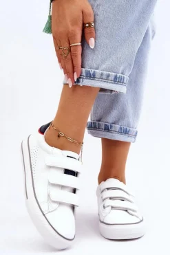 Damskie Tenisówki Na Rzepy Big Star LL274A207 Białe