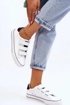 Damskie Tenisówki Na Rzepy Big Star LL274A207 Białe