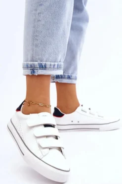 Damskie Tenisówki Na Rzepy Big Star LL274A207 Białe