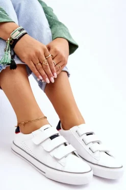 Damskie Tenisówki Na Rzepy Big Star LL274A207 Białe