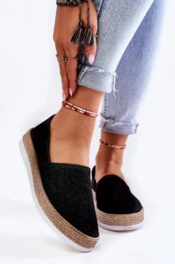 Damskie Tenisówki Slip On Big Star KK276008 Czarne