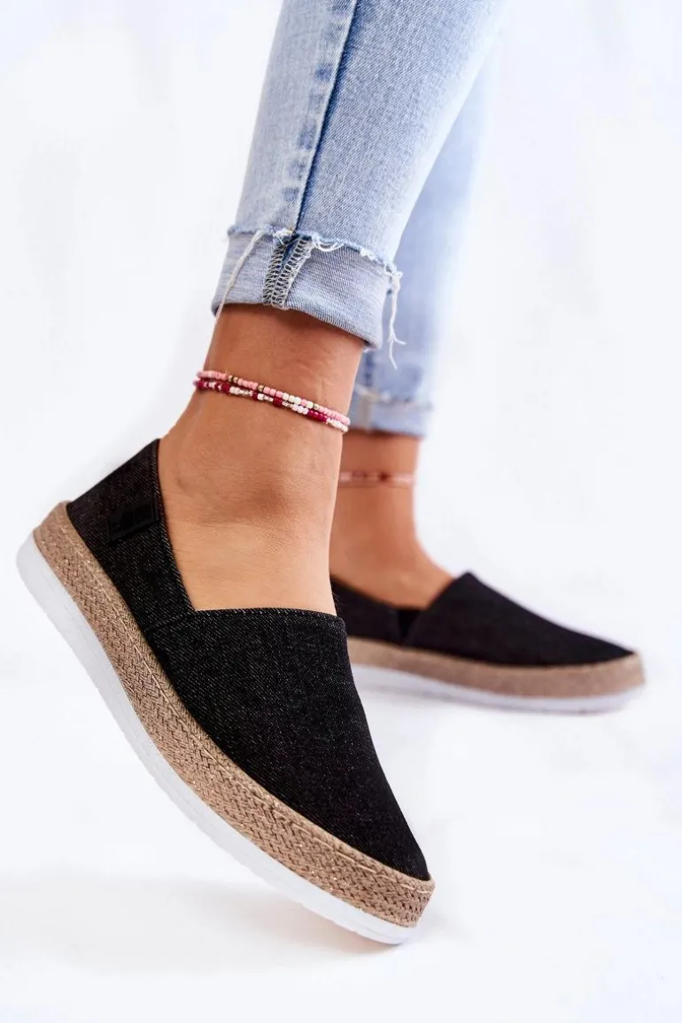 Damskie Tenisówki Slip On Big Star KK276008 Czarne