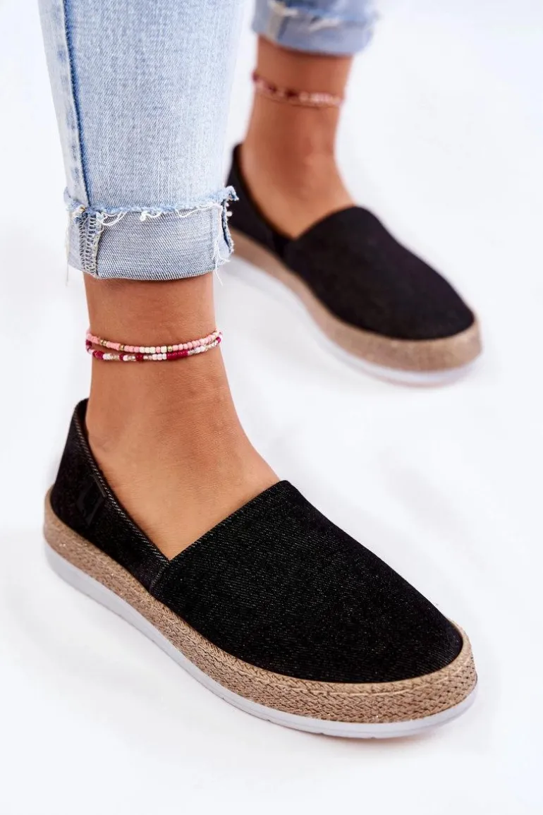 Damskie Tenisówki Slip On Big Star KK276008 Czarne