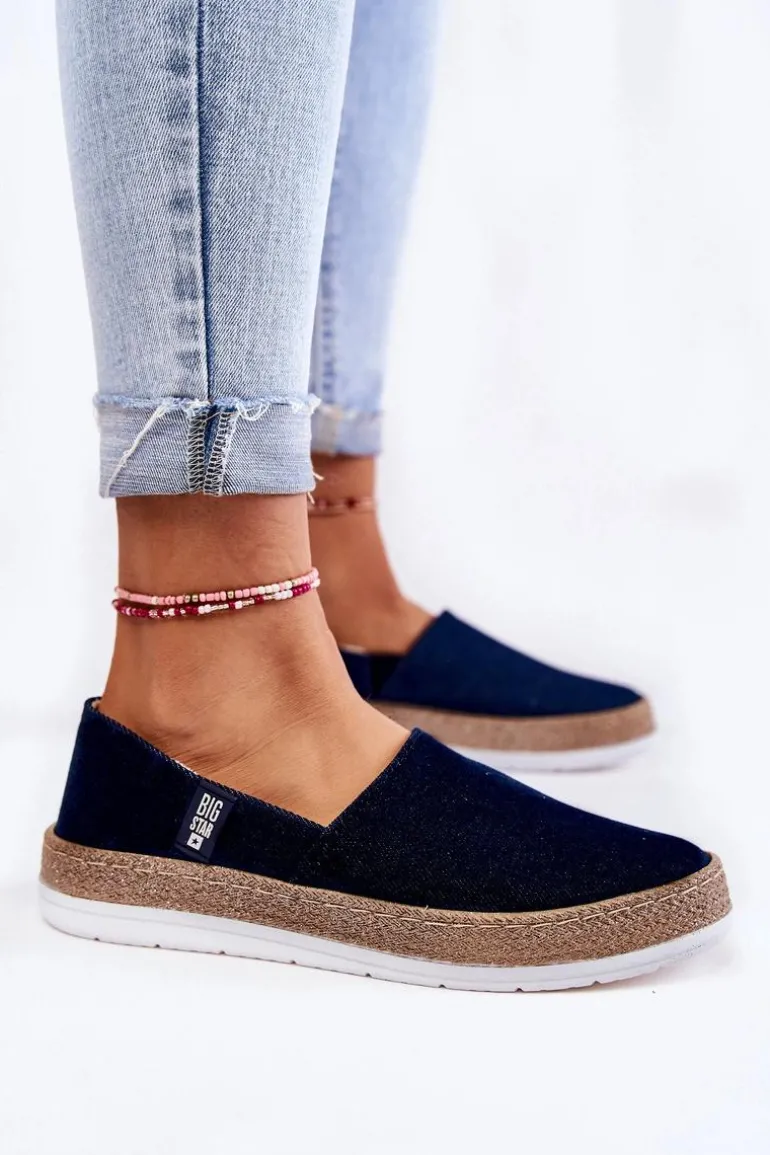 Damskie Tenisówki Slip On Big Star KK276009 Granatowe