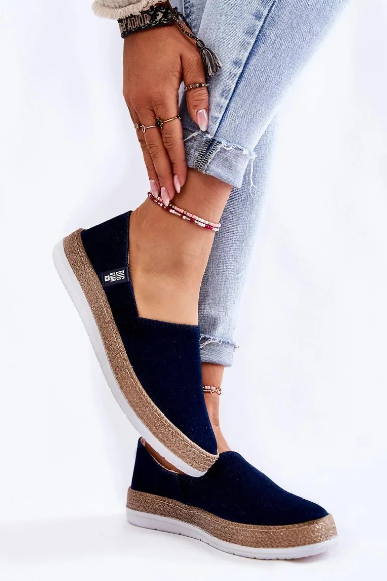 Damskie Tenisówki Slip On Big Star KK276009 Granatowe