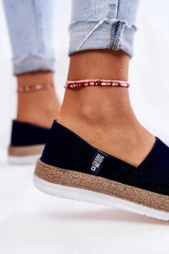 Damskie Tenisówki Slip On Big Star KK276009 Granatowe