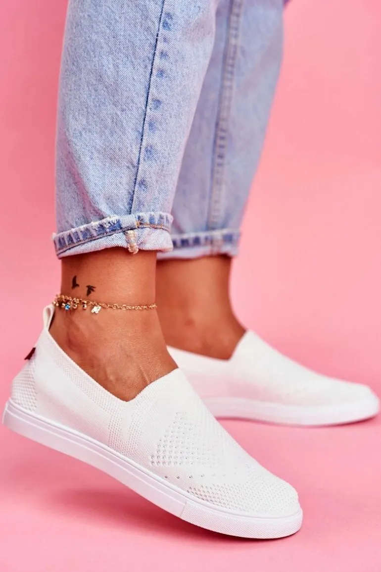 Damskie Tenisówki Slip-on Białe Big Star FF274A608