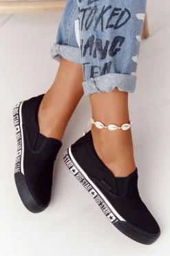 Damskie Tenisówki Slip-on Big Star HH274012 Czarne