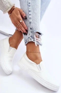 Damskie Tenisówki Slip-On Big Star LL274389 Białe