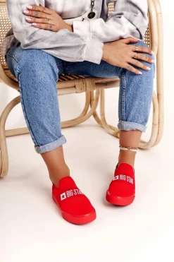 Damskie Tenisówki Slip-on Big Star FF274220 Czerwone