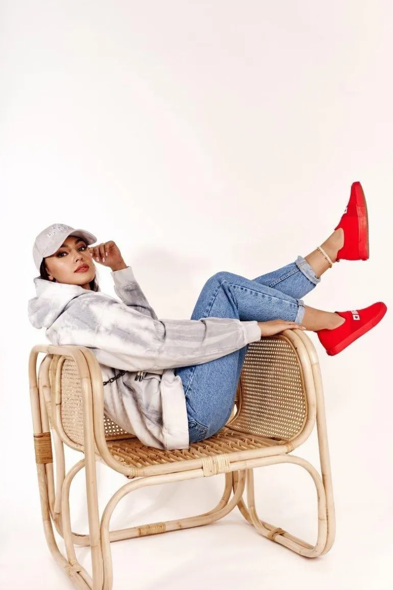 Damskie Tenisówki Slip-on Big Star FF274220 Czerwone