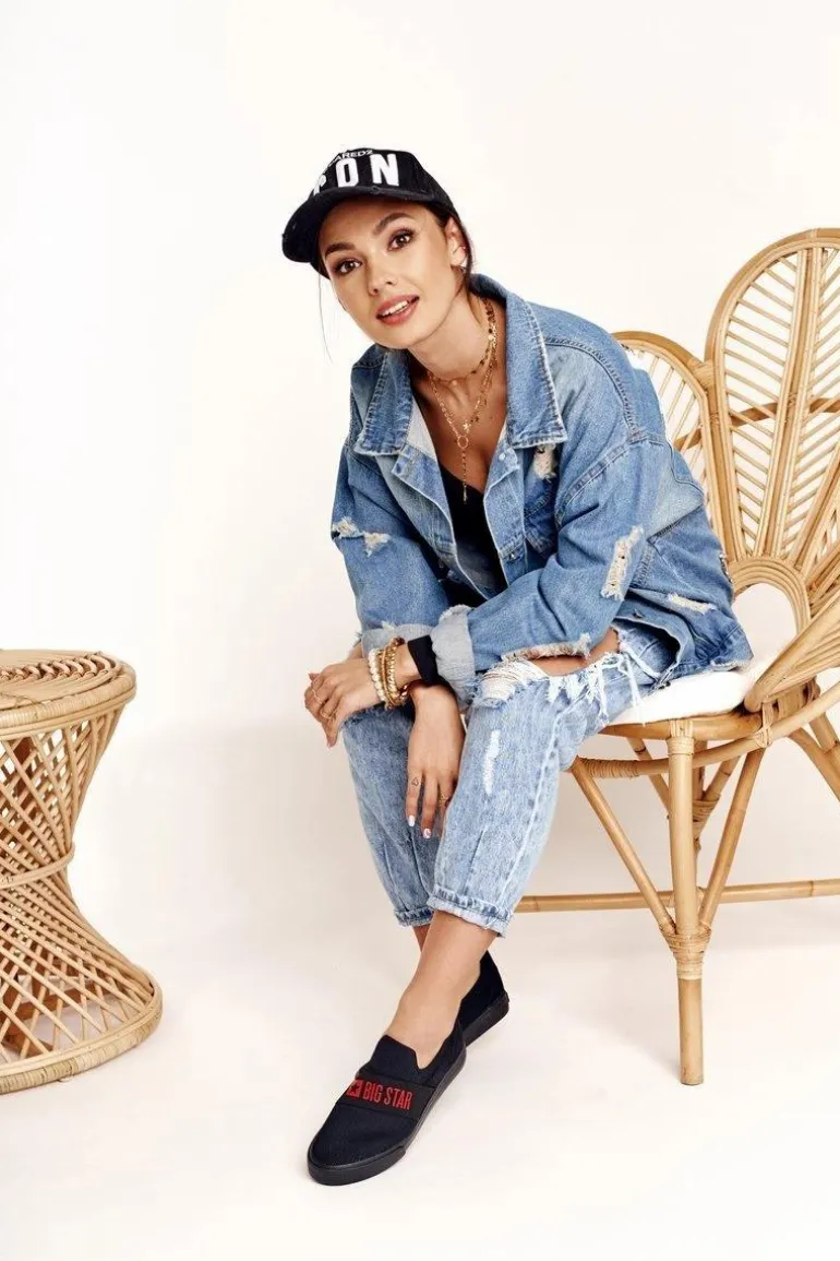 Damskie Tenisówki Slip-on Big Star FF274221 Czarne