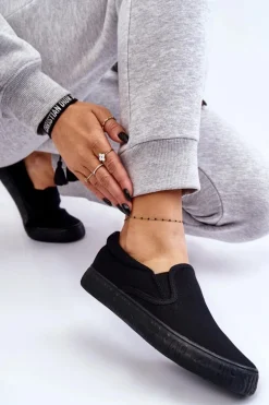 Damskie Tenisówki Slip-On Big Star LL274392 Czarne