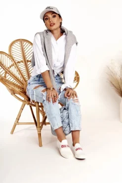 Damskie Tenisówki Slip-on Big Star FF274219 Białe