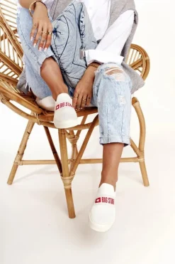 Damskie Tenisówki Slip-on Big Star FF274219 Białe