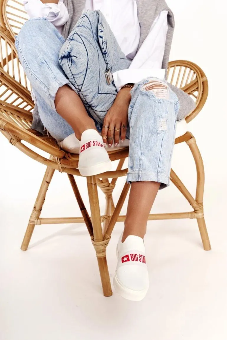 Damskie Tenisówki Slip-on Big Star FF274219 Białe