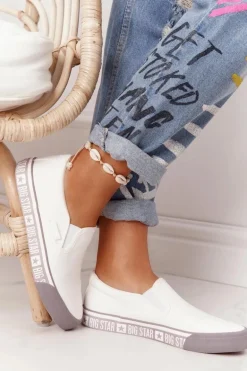 Damskie Tenisówki Slip-on Big Star HH274007 Białe