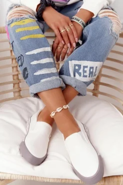 Damskie Tenisówki Slip-on Big Star HH274007 Białe