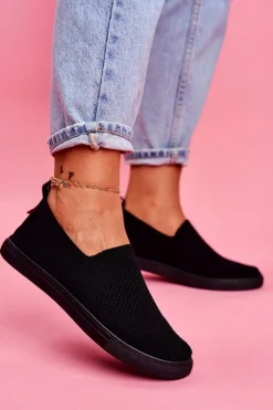 Damskie Tenisówki Slip-on Czarne Big Star FF274A609