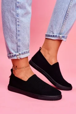 Damskie Tenisówki Slip-on Czarne Big Star FF274A609