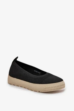 Damskie Tenisówki Slip-on Na Platformie Czarne Pimadea