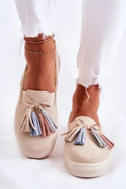 Damskie Tenisówki Trampki Slip-On Beżowe Venira