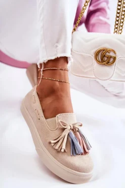 Damskie Tenisówki Trampki Slip-On Beżowe Venira