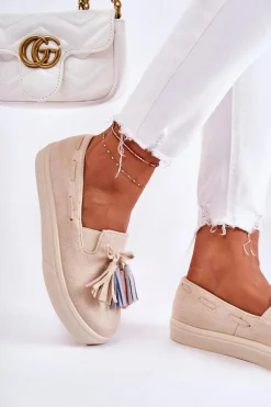 Damskie Tenisówki Trampki Slip-On Beżowe Venira