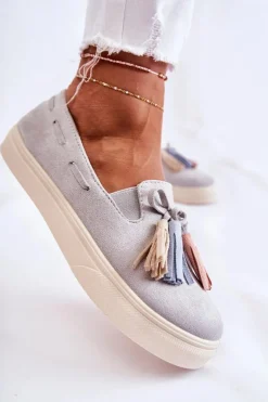 Damskie Tenisówki Trampki Slip-On Szare Venira