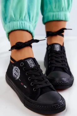 Damskie Tenisówki Trampki BIG STAR JJ274A256 Czarne