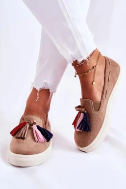 Damskie Tenisówki Trampki Slip-On Brązowe Venira