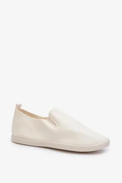 Damskie Tenisówki Trampki Slip-On Beżowe Lovinia